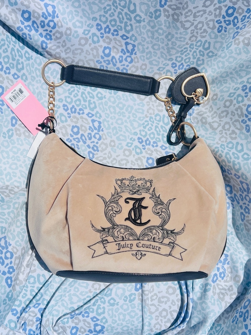 New Brown Tan Juicy Couture Purse Need More Juicy Hobo Bag Velour Vintage Style